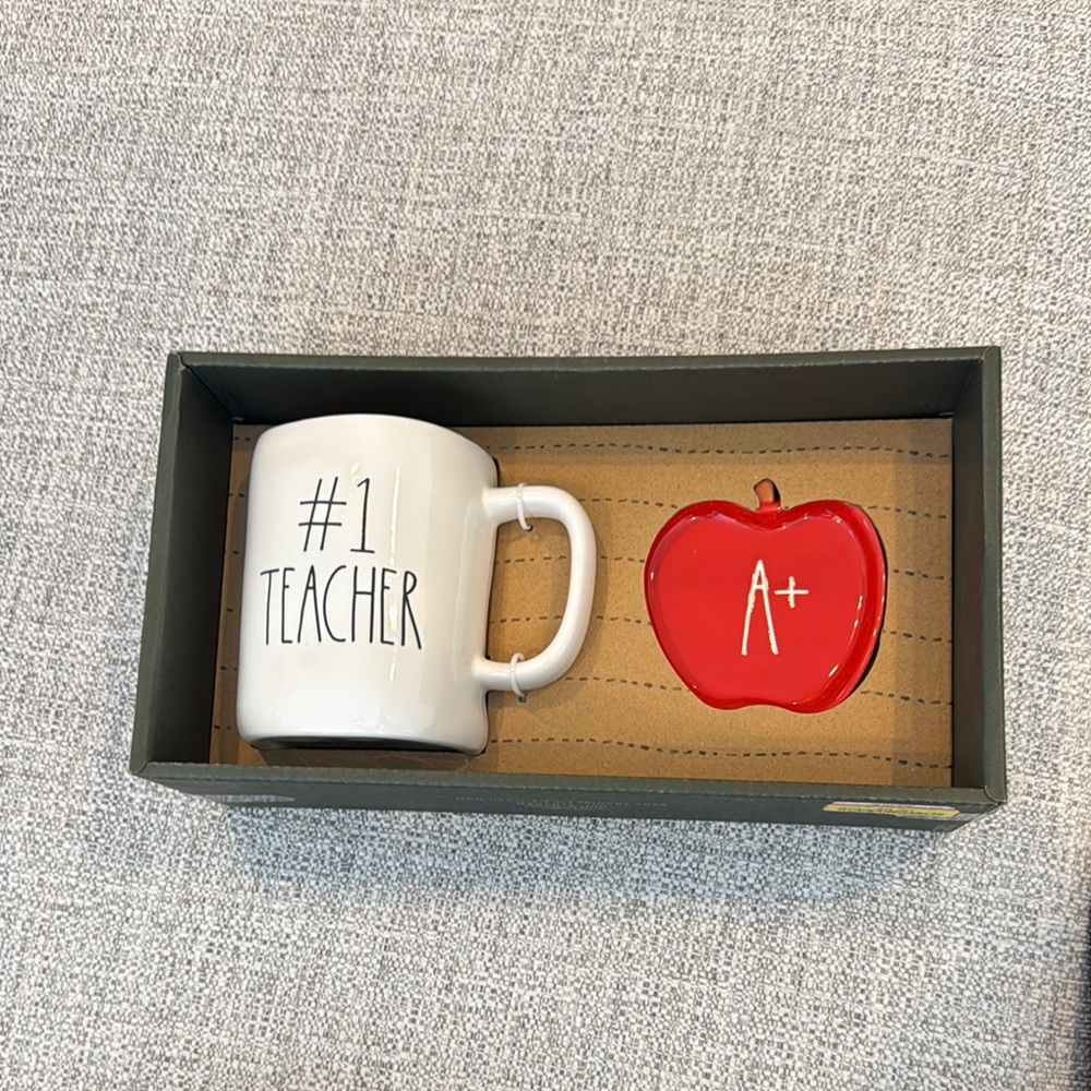 Rae Dunn Teacher Mug and Trinket Tray Set